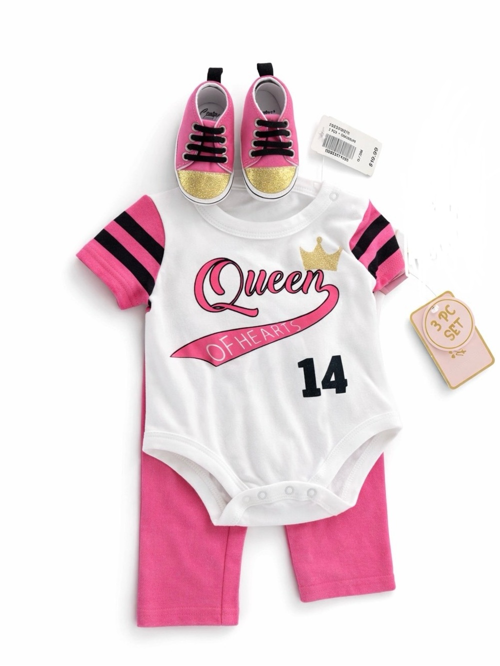5/$25 NWT Matching Set Bodysuit Leggings and Shoes Size 0-3 Months